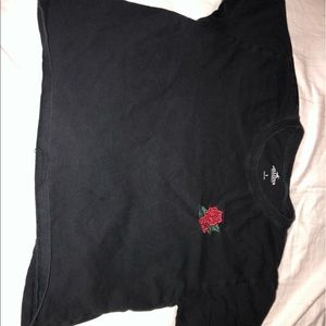Black shirt with a rose